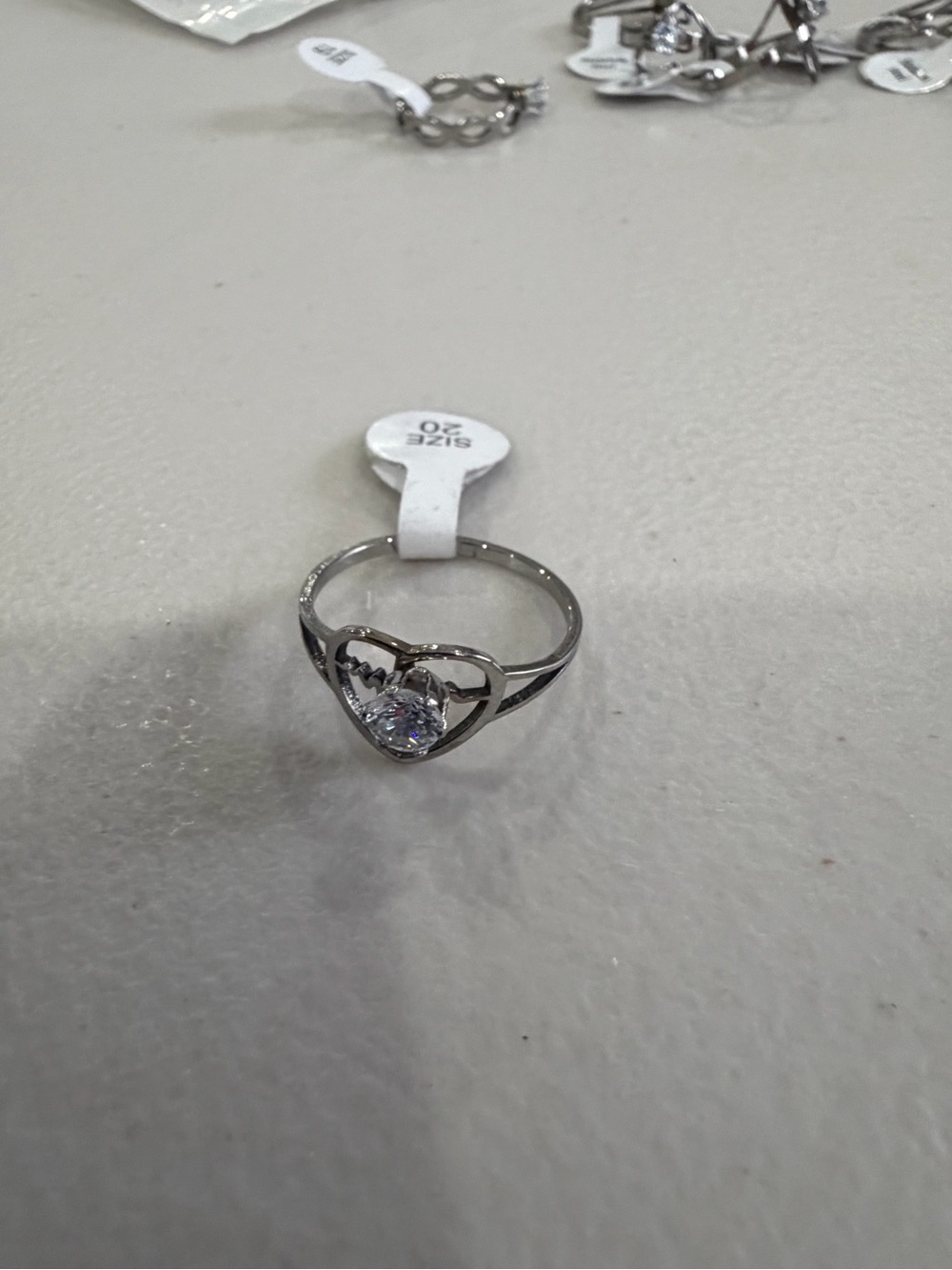 Heart Halo CZ Ring in Silver - Women Jewelry